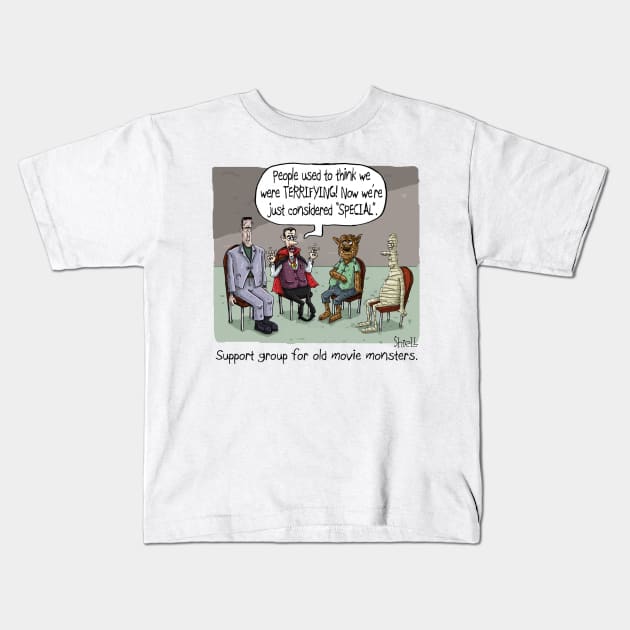 Old Movie Monsters Kids T-Shirt by macccc8